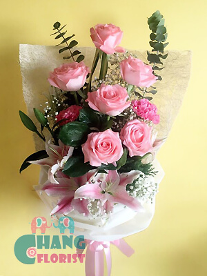 Pink Lily Pink Rose Bouquet