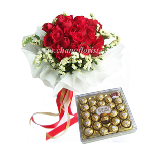 Roses Bouquet and Chocolate