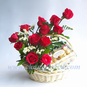 Chocolate Roses Basket